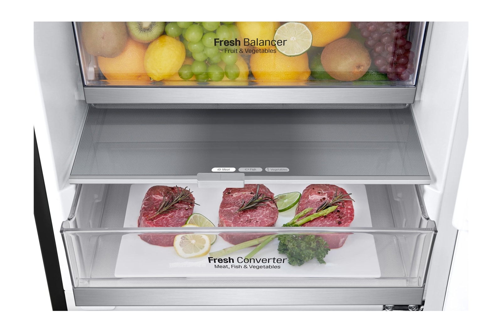 LG 1.86M 341L Kølefryseskab(Matte Black) - Energiklasse D, Door Cooling™, GBB71MCEGN