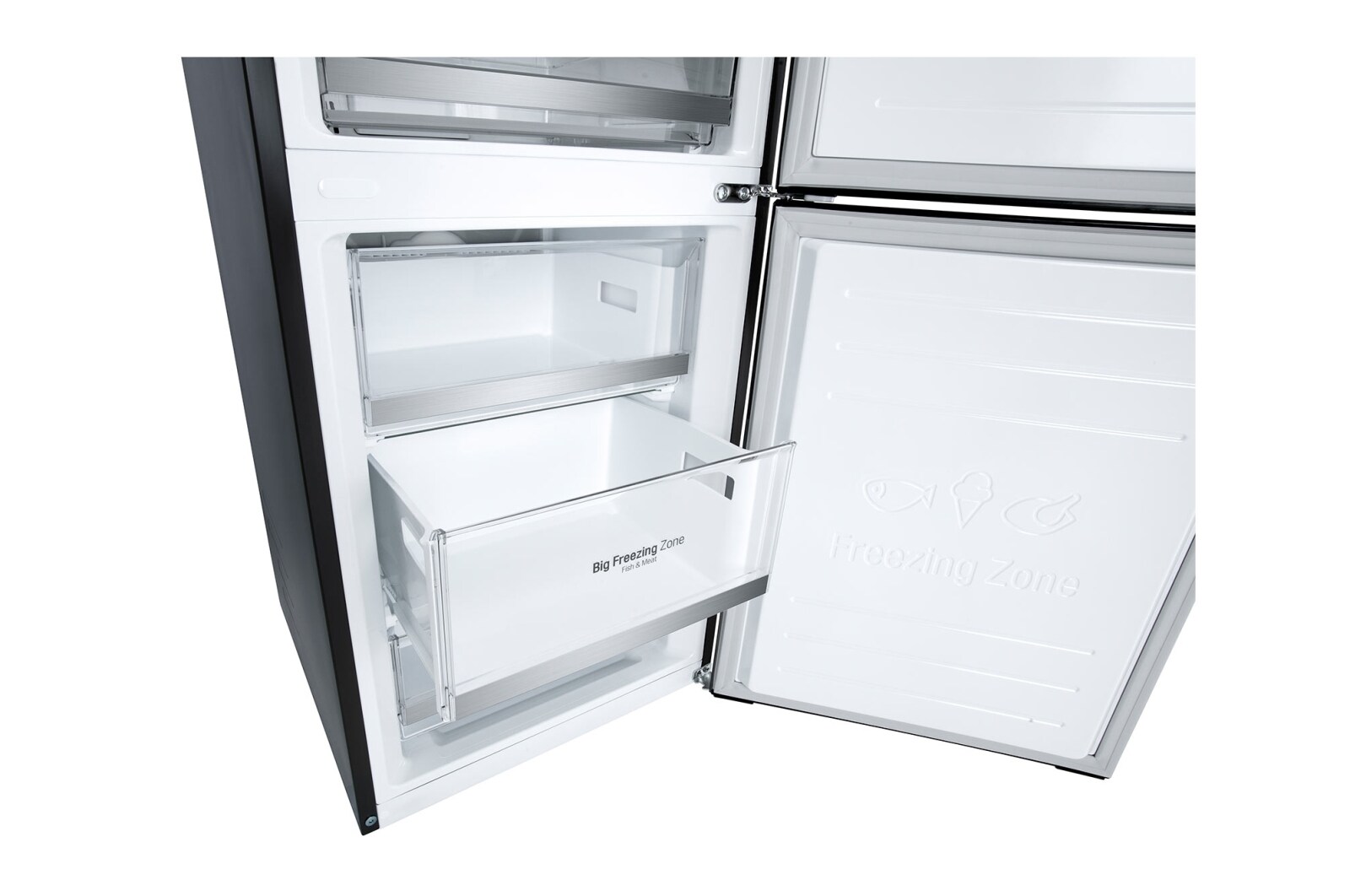 LG 1.86M 341L Kølefryseskab(Matte Black) - Energiklasse D, Door Cooling™, GBB71MCEGN