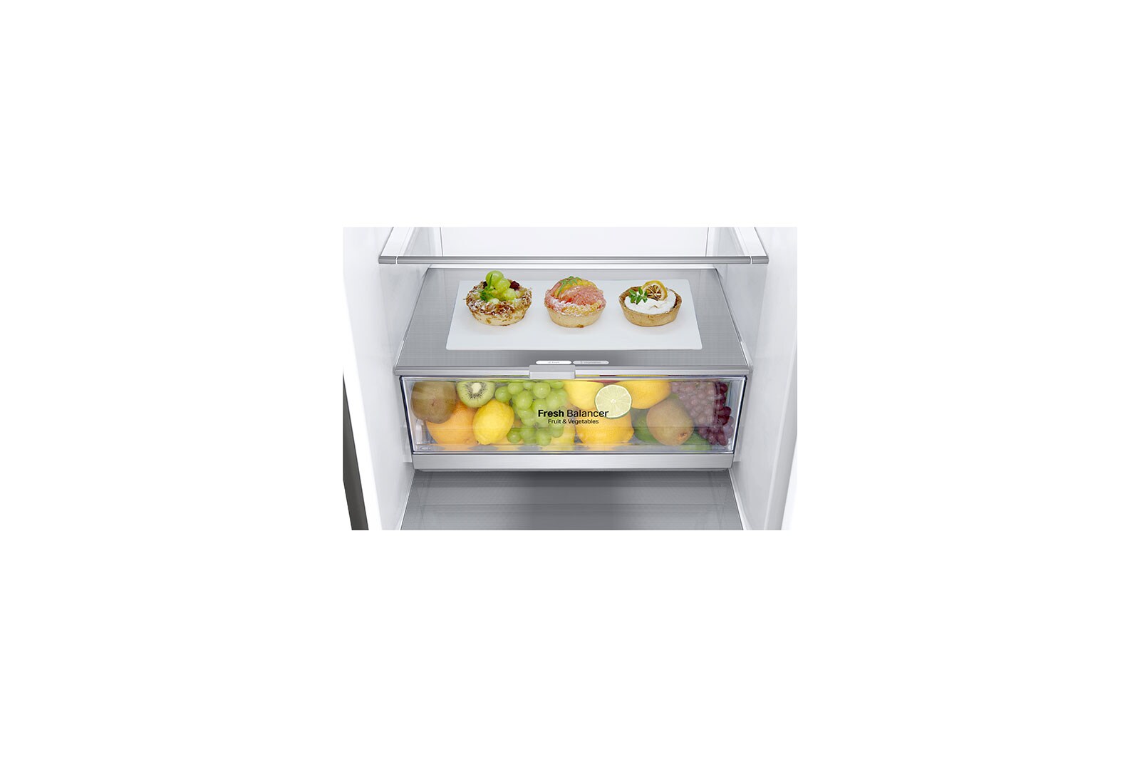 LG 1.86M 341L Kølefryseskab(Shiny Steel) - Energiklasse D, Door Cooling™ og Smart Diagnosis™ med Wi-Fi, GBB71PZDGN