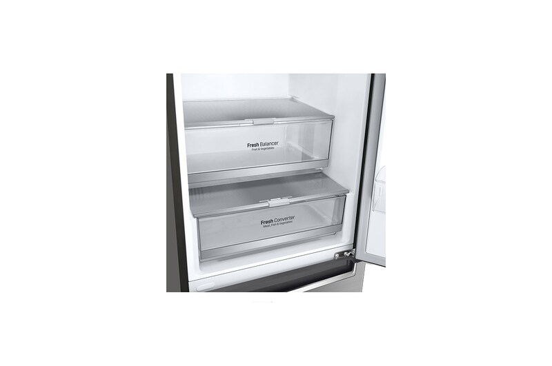 LG 1.86M 341L Kølefryseskab(Shiny Steel) - Energiklasse D, Door Cooling™ og Smart Diagnosis™ med Wi-Fi, GBB71PZDGN