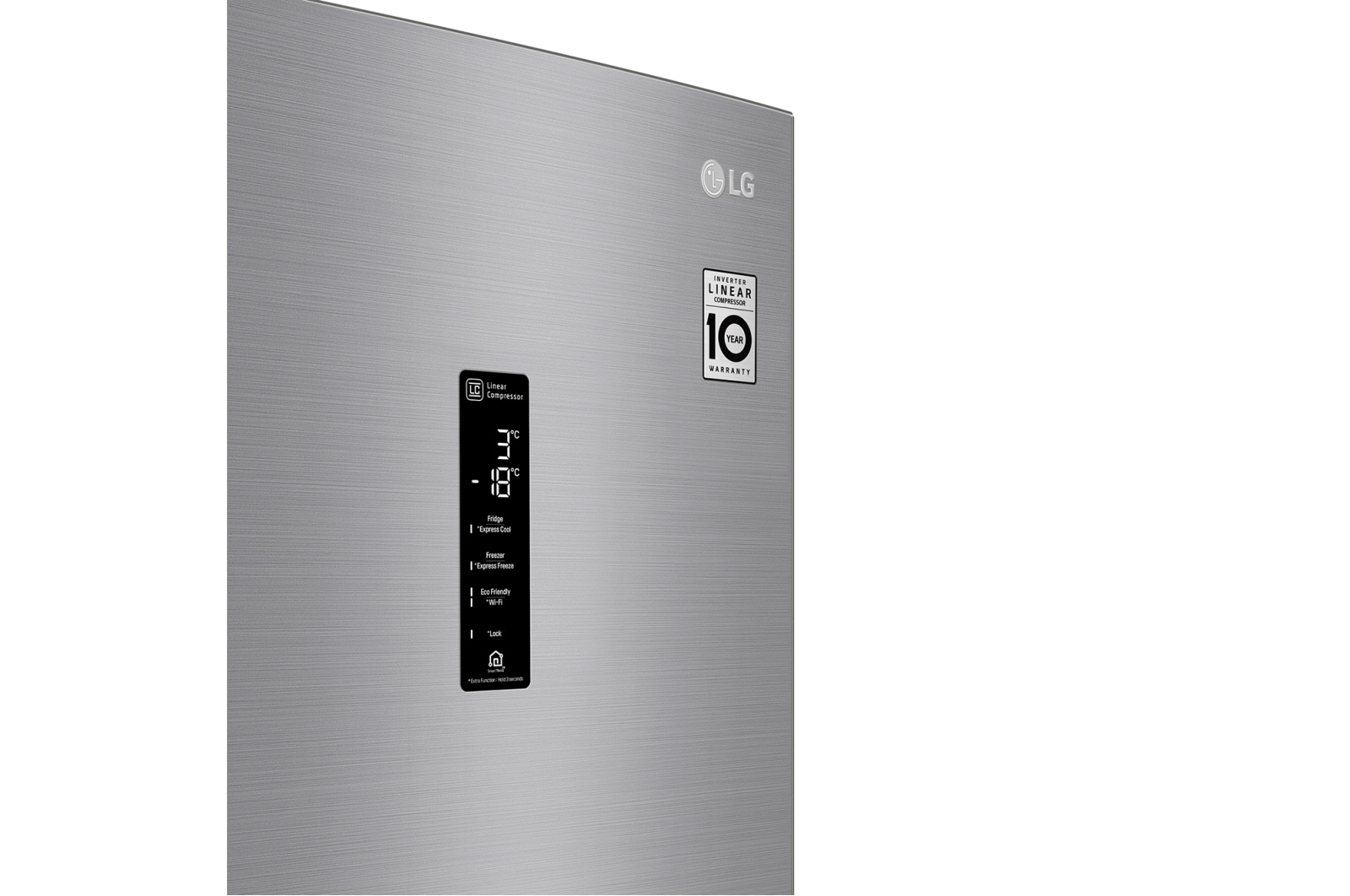 LG 1.86M 341L Kølefryseskab(Shiny Steel) - Energiklasse E, Door Cooling™ og Smart Diagnosis™ med Wi-Fi, GBB71PZDMN
