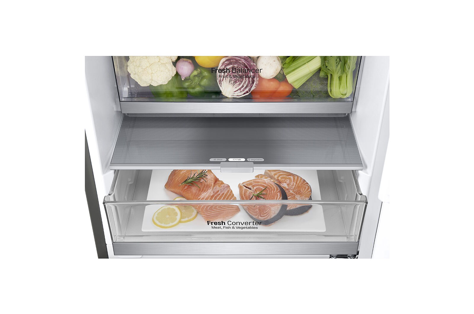 LG 1.86M 341L Kølefryseskab(Shiny Steel) - Energiklasse E, Door Cooling™ og Smart Diagnosis™ med Wi-Fi, GBB71PZDZN