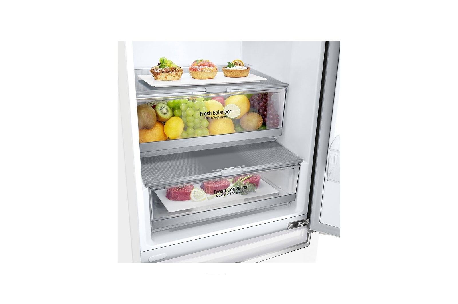 LG 1.86M 341L Kølefryseskab(Hvid) - Energiklasse D, Door Cooling™ og Smart Diagnosis™ med Wi-Fi, GBB71SWDGN