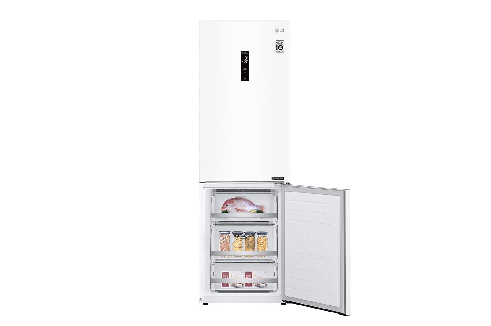 LG 1.86M 341L Kølefryseskab(Hvid) - Energiklasse E, Door Cooling™ og Smart Diagnosis™ med Wi-Fi, GBB71SWDMN