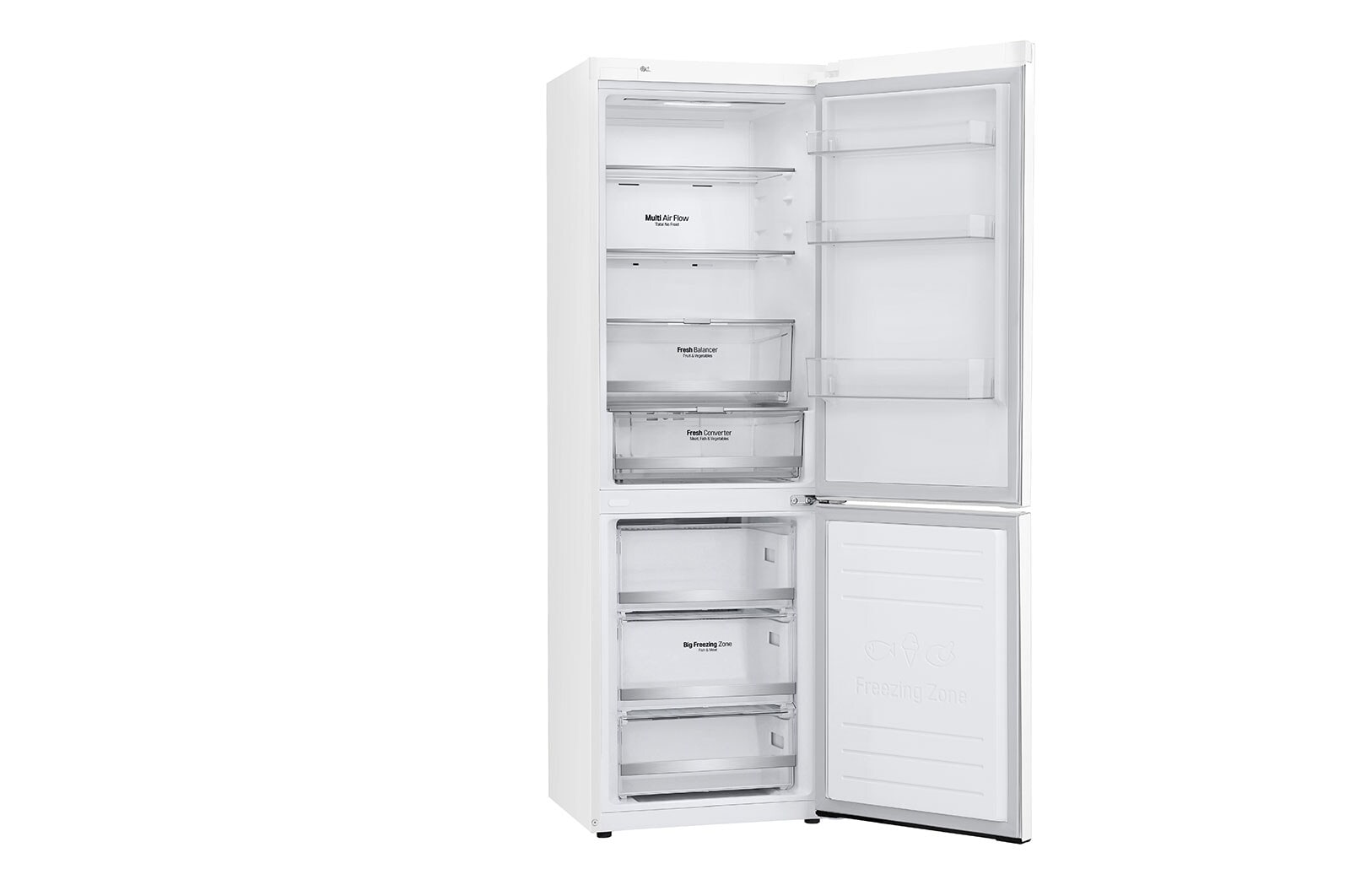 LG 1.86M 341L Kølefryseskab(Hvid) - Energiklasse E, Door Cooling™ og Smart Diagnosis™ med Wi-Fi, GBB71SWDMN