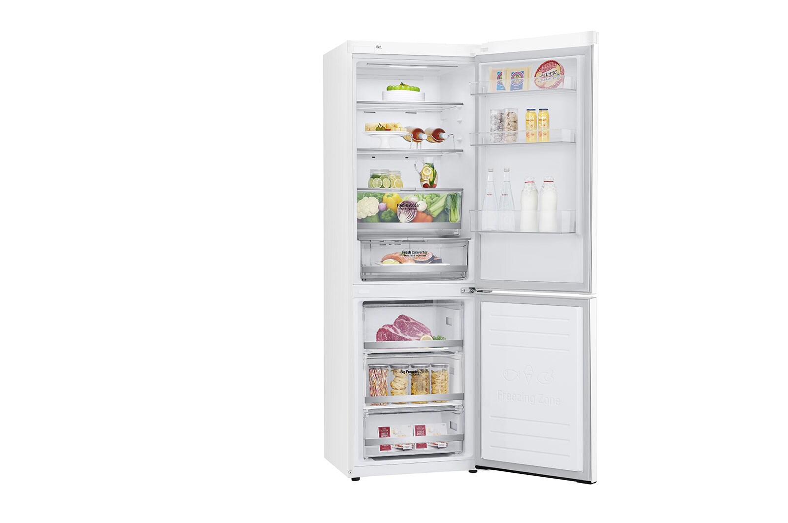 LG 1.86M 341L Kølefryseskab(Hvid) - Energiklasse E, Door Cooling™ og Smart Diagnosis™ med Wi-Fi, GBB71SWDZN