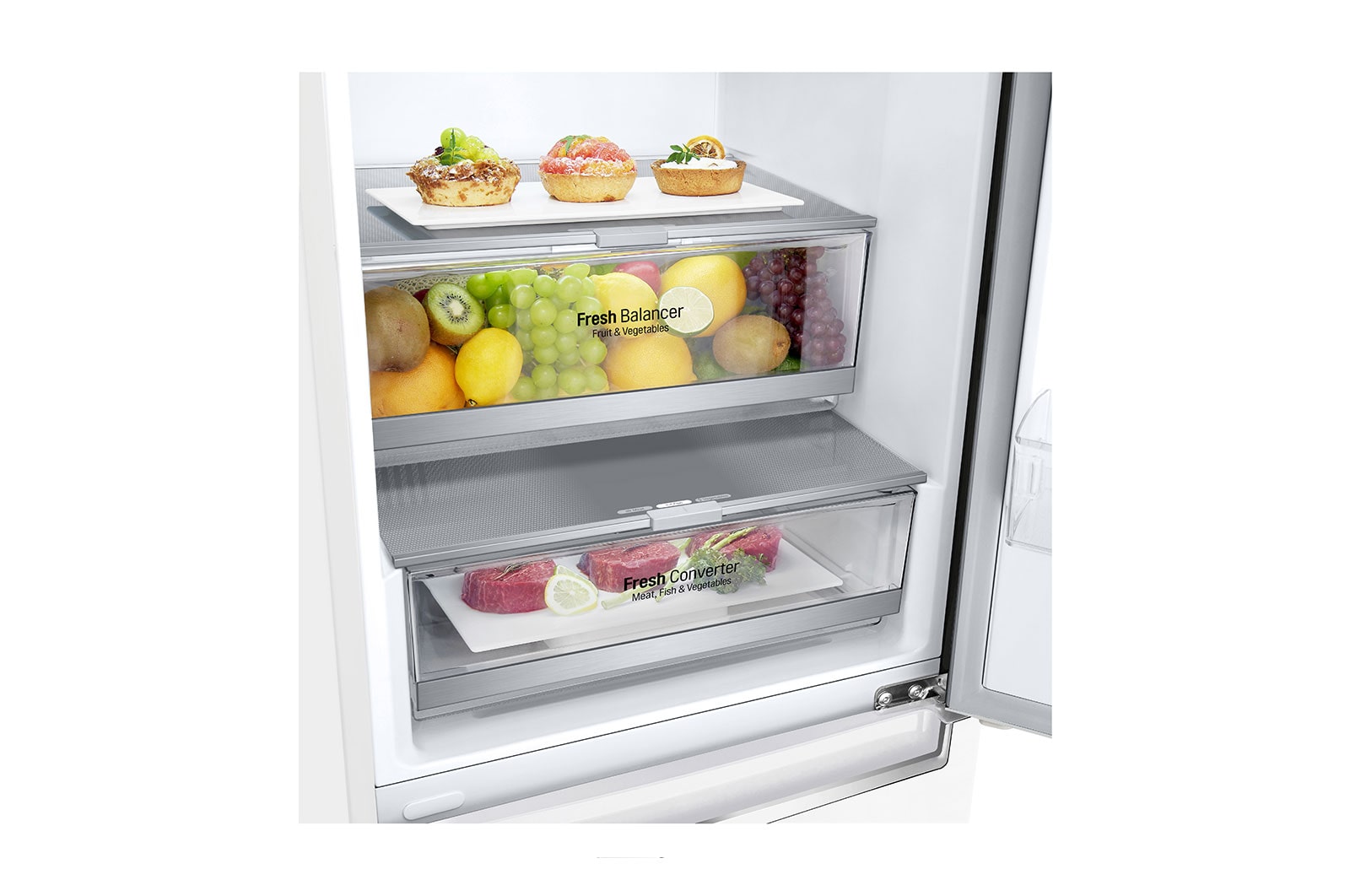 LG 1.86M 341L Kølefryseskab(Hvid) - Energiklasse E, Door Cooling™ og Smart Diagnosis™ med Wi-Fi, GBB71SWDZN