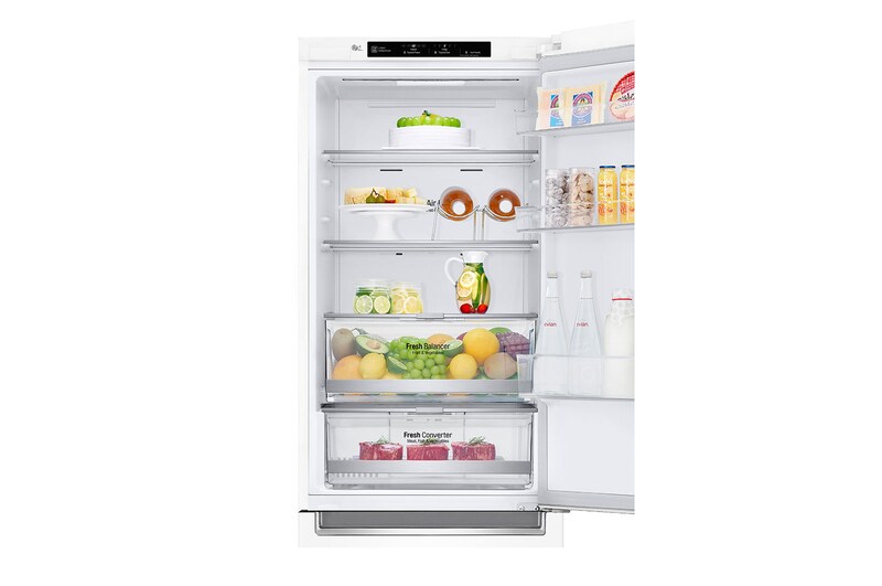 LG 1.86M 341L Kølefryseskab(Hvid) - Energiklasse D, Door Cooling™, GBB71SWEFN