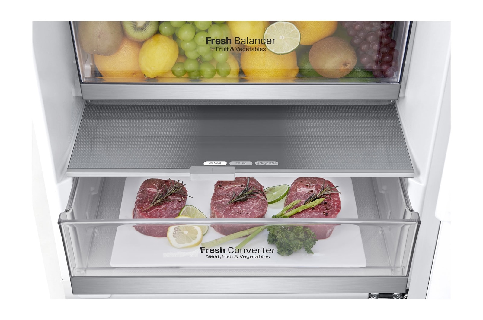 LG 1.86M 341L Kølefryseskab(Hvid) - Energiklasse D, Door Cooling™, GBB71SWEGN