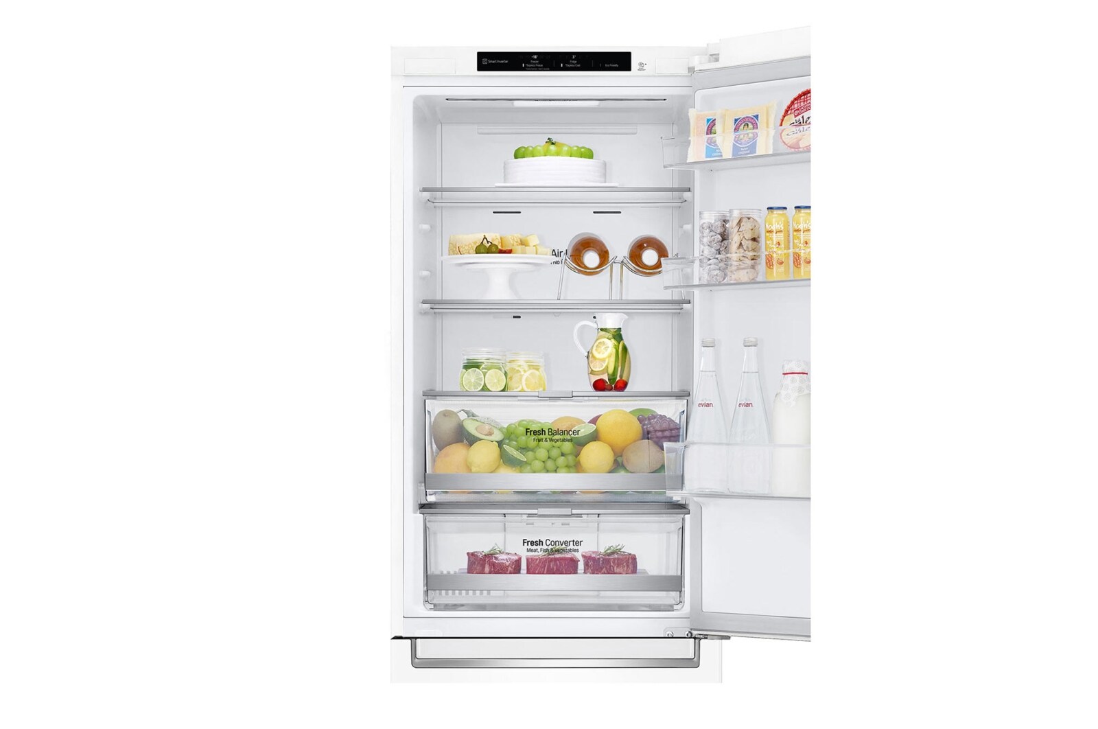 LG 1.86M 341L Kølefryseskab(Hvid) - Energiklasse D, Door Cooling™, GBB71SWEGN