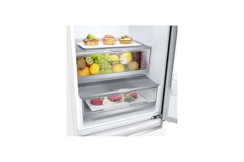 LG 1.86M 341L Kølefryseskab(Hvid) - Energiklasse E, Door Cooling™, GBB71SWEMN