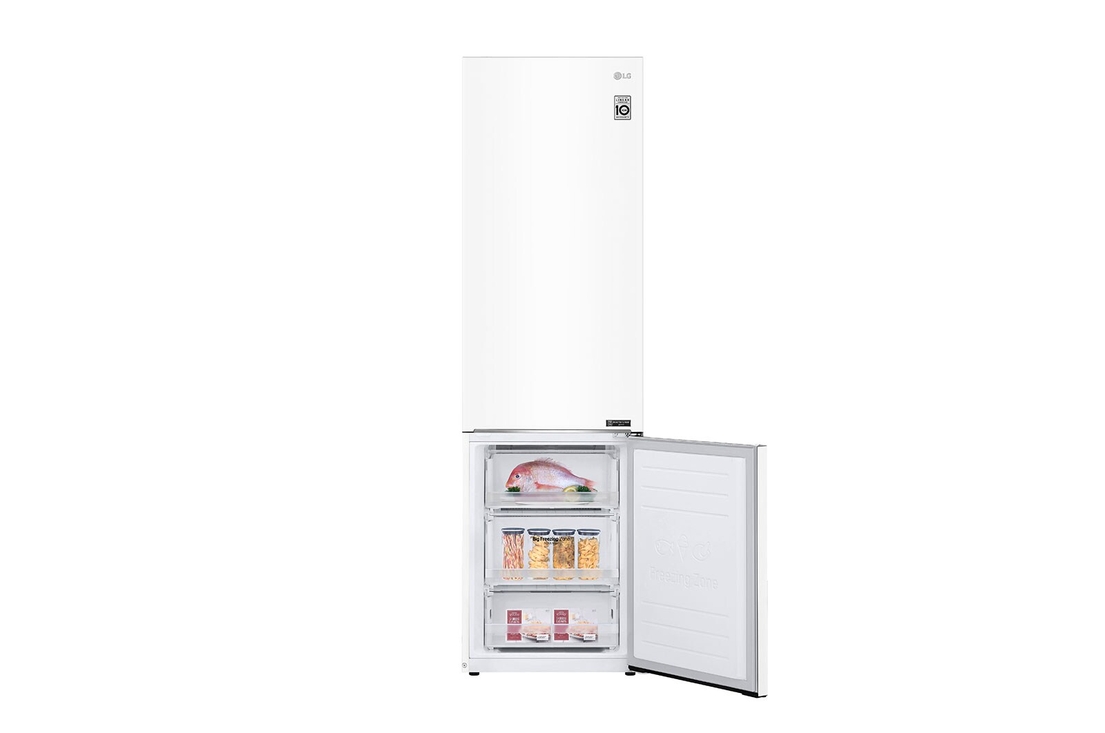 LG 1.86M 341L Kølefryseskab(Hvid) - Energiklasse E, Door Cooling™, GBB71SWEZN
