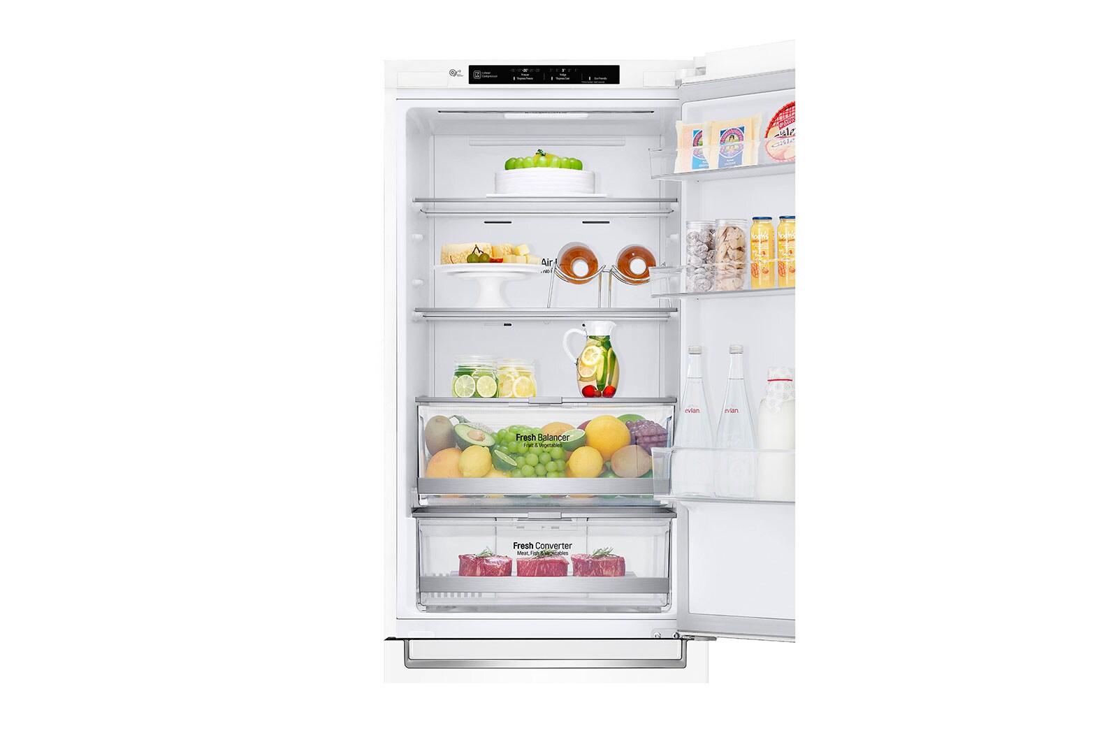 LG 1.86M 341L Kølefryseskab(Hvid) - Energiklasse E, Door Cooling™, GBB71SWEZN