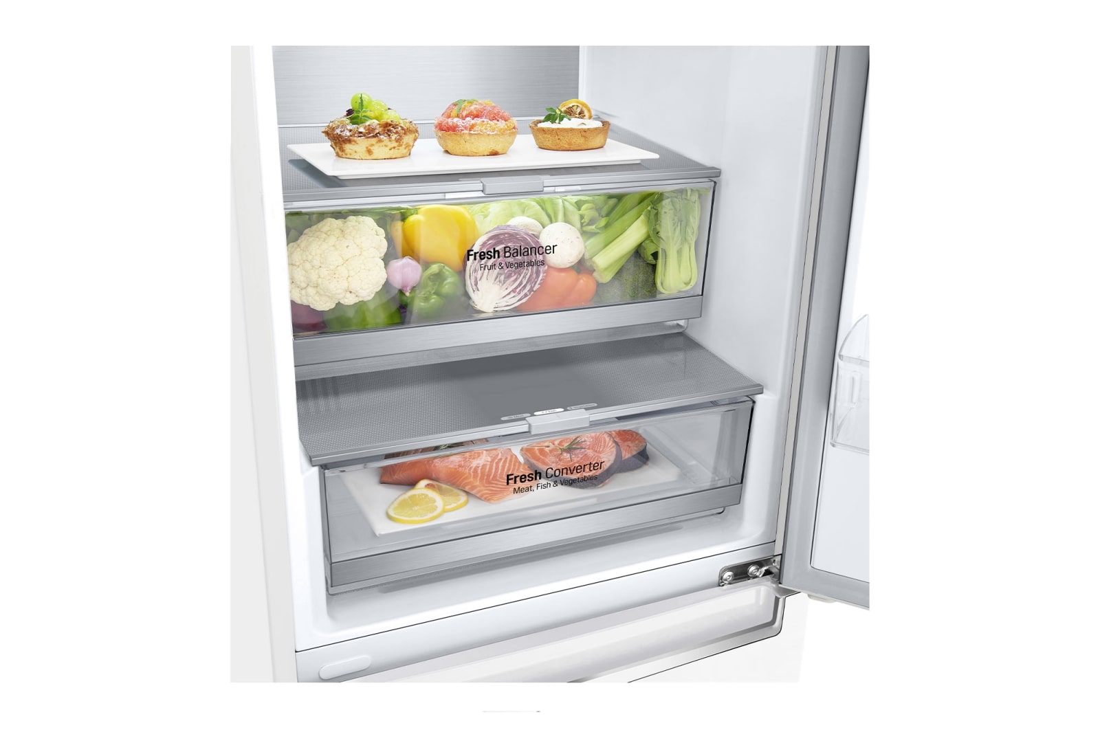 LG 1.86M 341L Kølefryseskab(Hvid) - Energiklasse D, Door Cooling™ og Smart Diagnosis™ med Wi-Fi, GBB71SWUGN