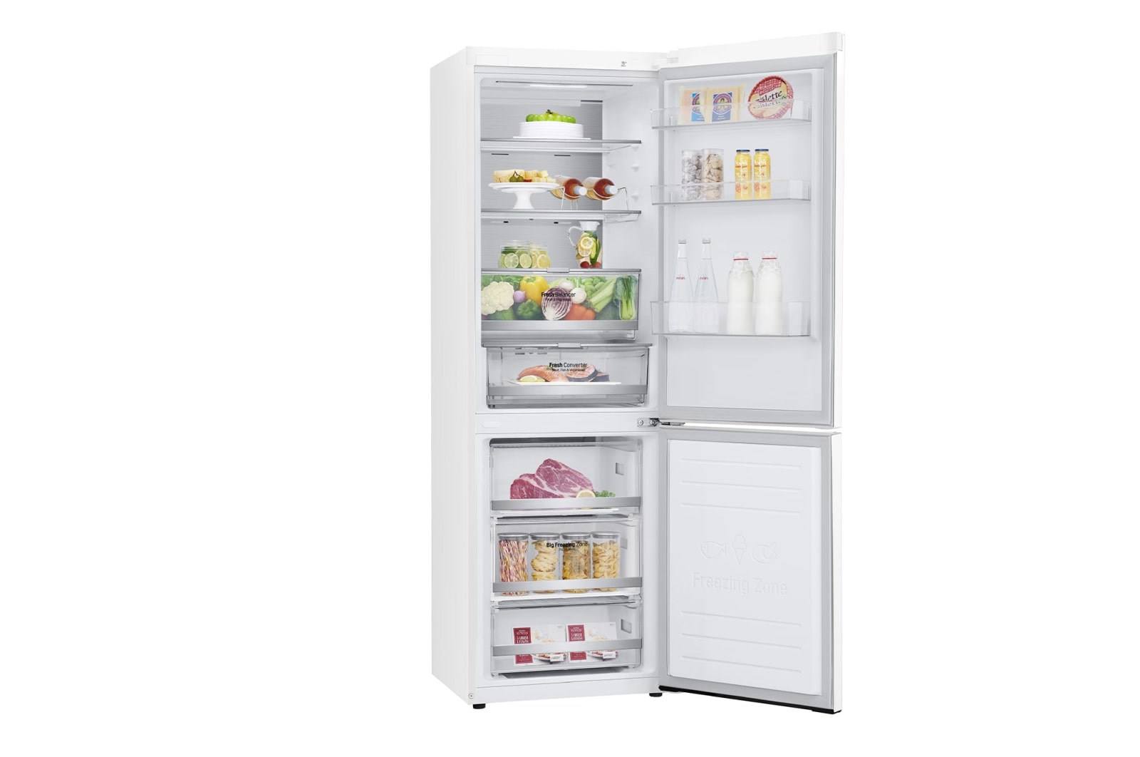 LG 1.86M 341L Kølefryseskab(Hvid) - Energiklasse D, Door Cooling™ og Smart Diagnosis™ med Wi-Fi, GBB71SWUGN