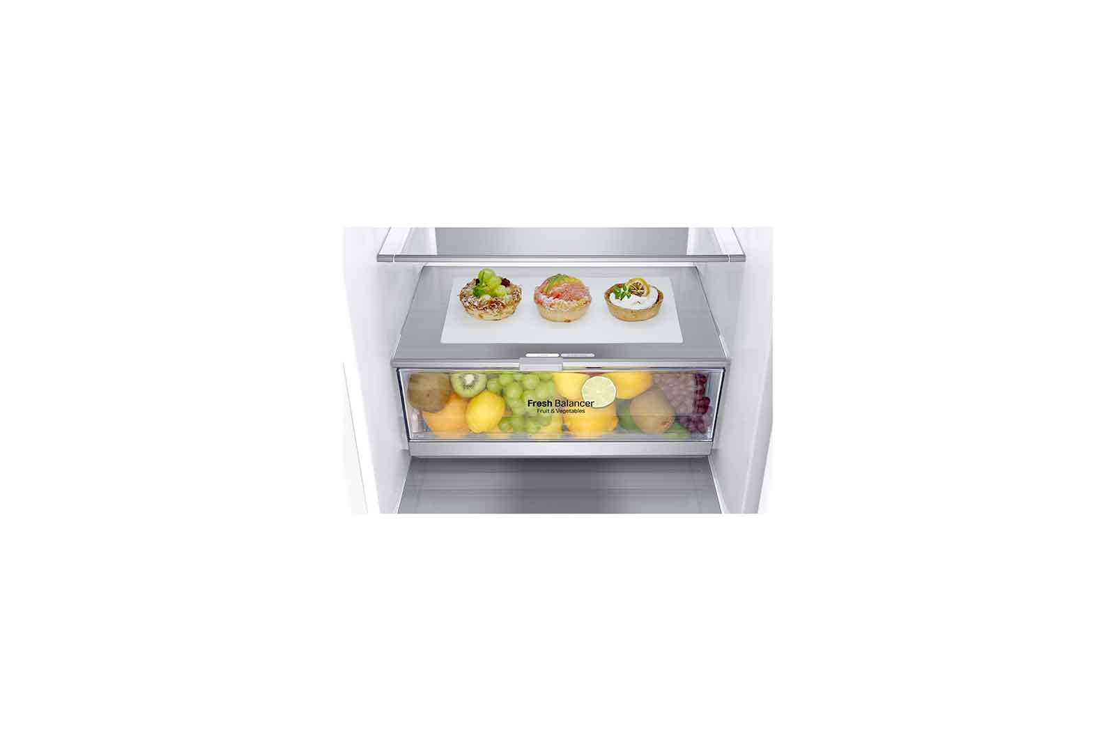 LG 1.86M 341L Kølefryseskab(Hvid) - Energiklasse D, DoorCooling™ og Smart Diagnosis™, GBB71SWVGN