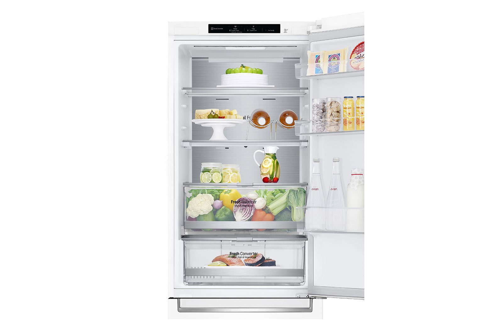 LG 1.86M 341L Kølefryseskab(Hvid) - Energiklasse D, DoorCooling™ og Smart Diagnosis™, GBB71SWVGN
