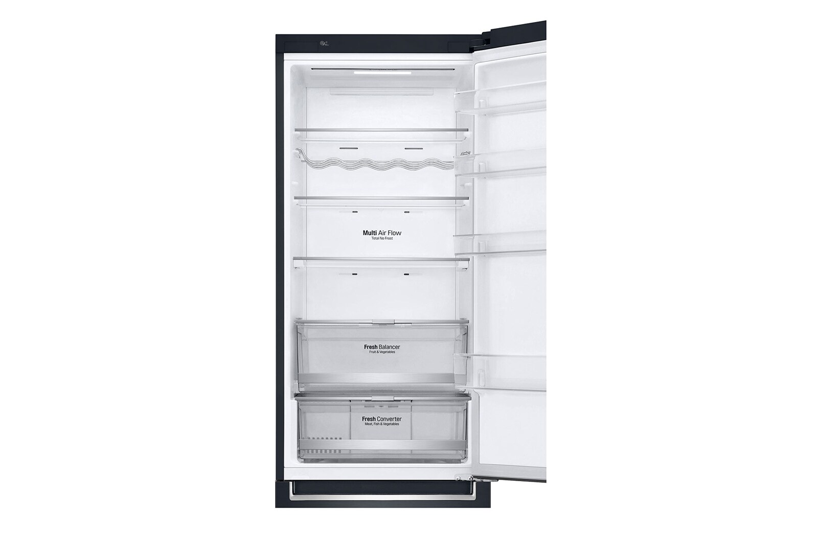LG 2.03M 384L Kølefryseskab(Matte Black) - Energiklasse E, Door Cooling™ og Smart Diagnosis™ med Wi-Fi, GBB72MCDMN