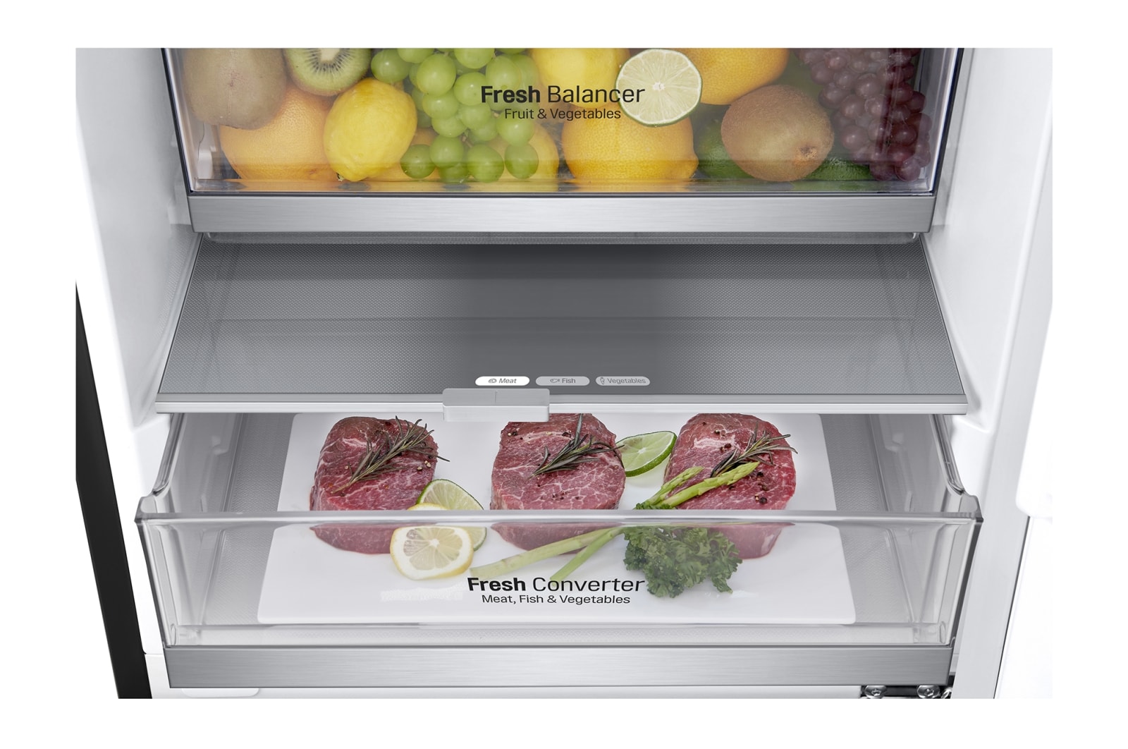 LG 2.03M 384L Kølefryseskab(Matte Black) - Energiklasse D, Door Cooling™, GBB72MCEGN