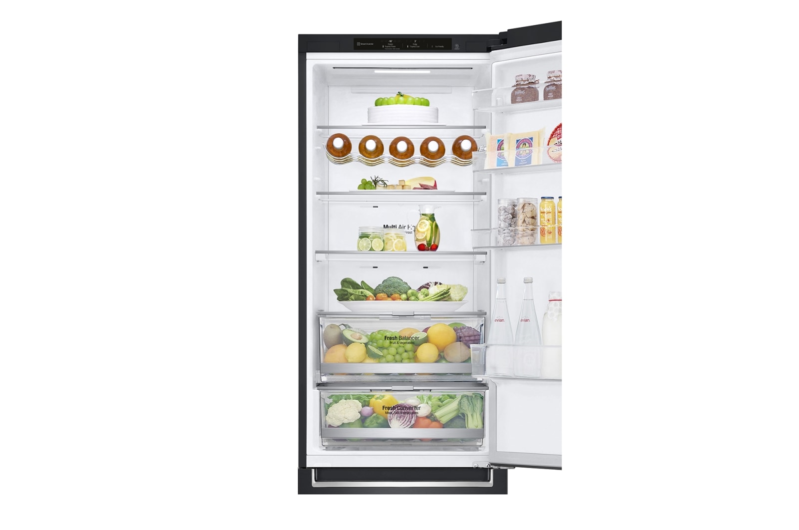LG 2.03M 384L Kølefryseskab(Matte Black) - Energiklasse D, Door Cooling™, GBB72MCEGN