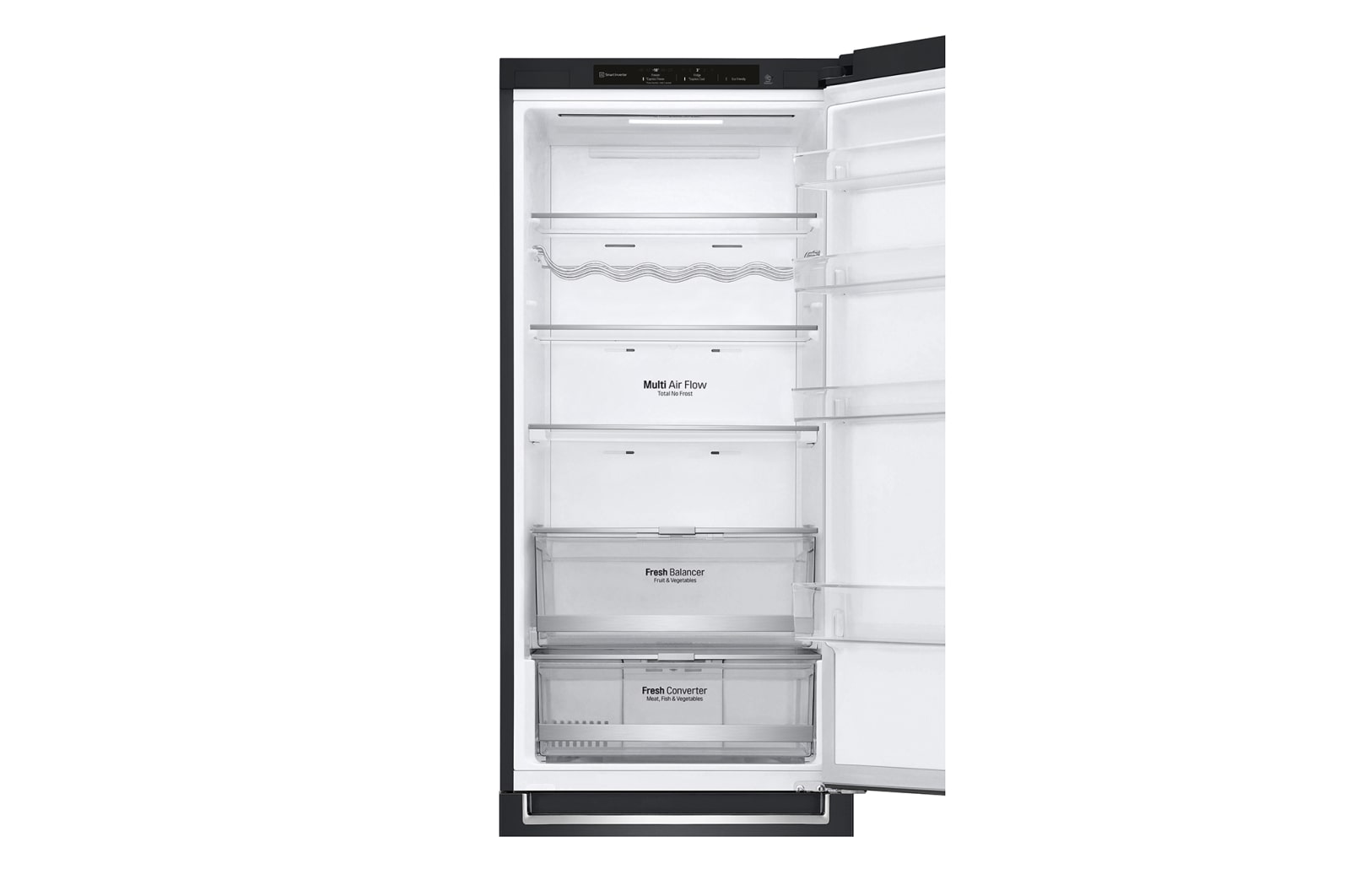 LG 2.03M 384L Kølefryseskab(Matte Black) - Energiklasse D, Door Cooling™, GBB72MCEGN