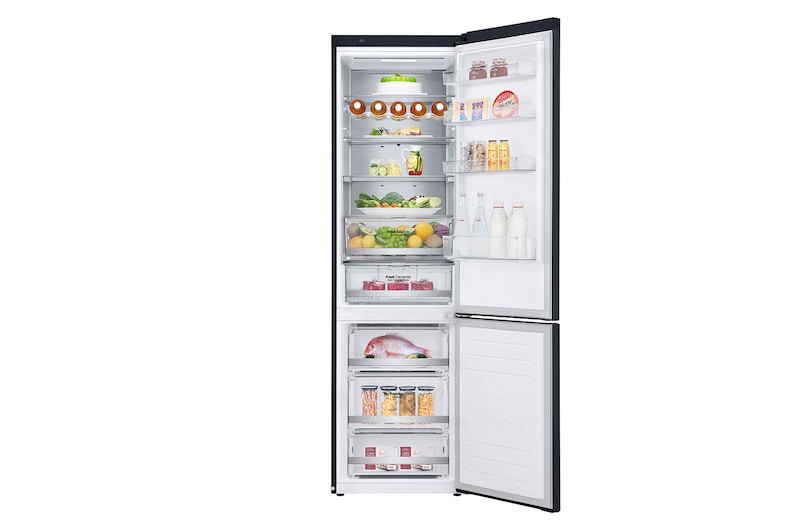 LG 2.03M 384L Kølefryseskab(Matte Black) - Energiklasse D, Door Cooling™ og Smart Diagnosis™ med Wi-Fi, GBB72MCUGN