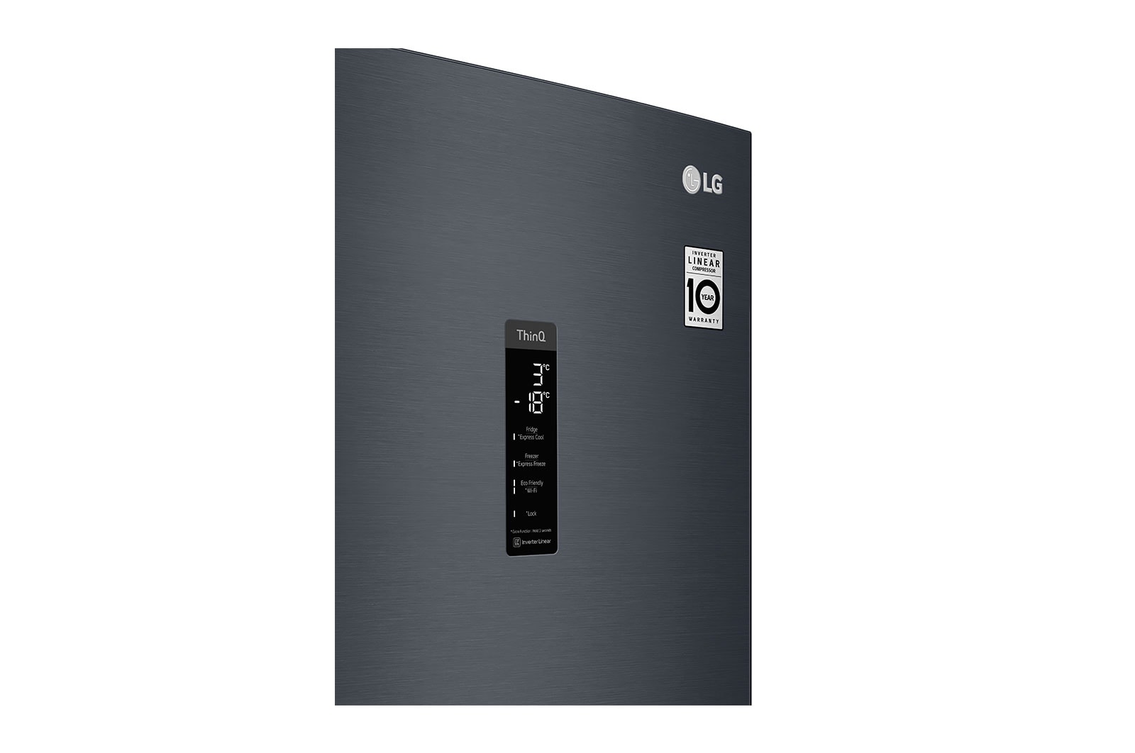 LG 2.03M 384L Kølefryseskab(Matte Black) - Energiklasse D, Door Cooling™ og Smart Diagnosis™ med Wi-Fi, GBB72MCUFN