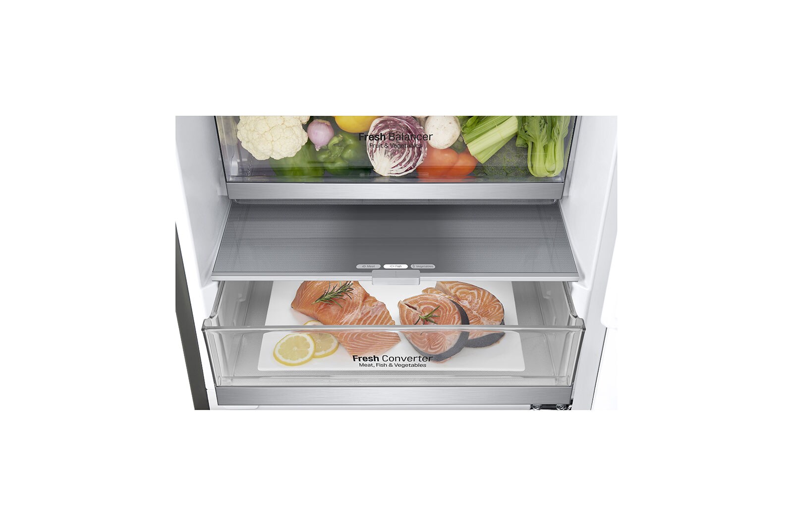 LG 2.03M 384L Kølefryseskab(Shiny Steel) - Energiklasse D, Door Cooling™ og Smart Diagnosis™ med Wi-Fi, GBB72PZDFN