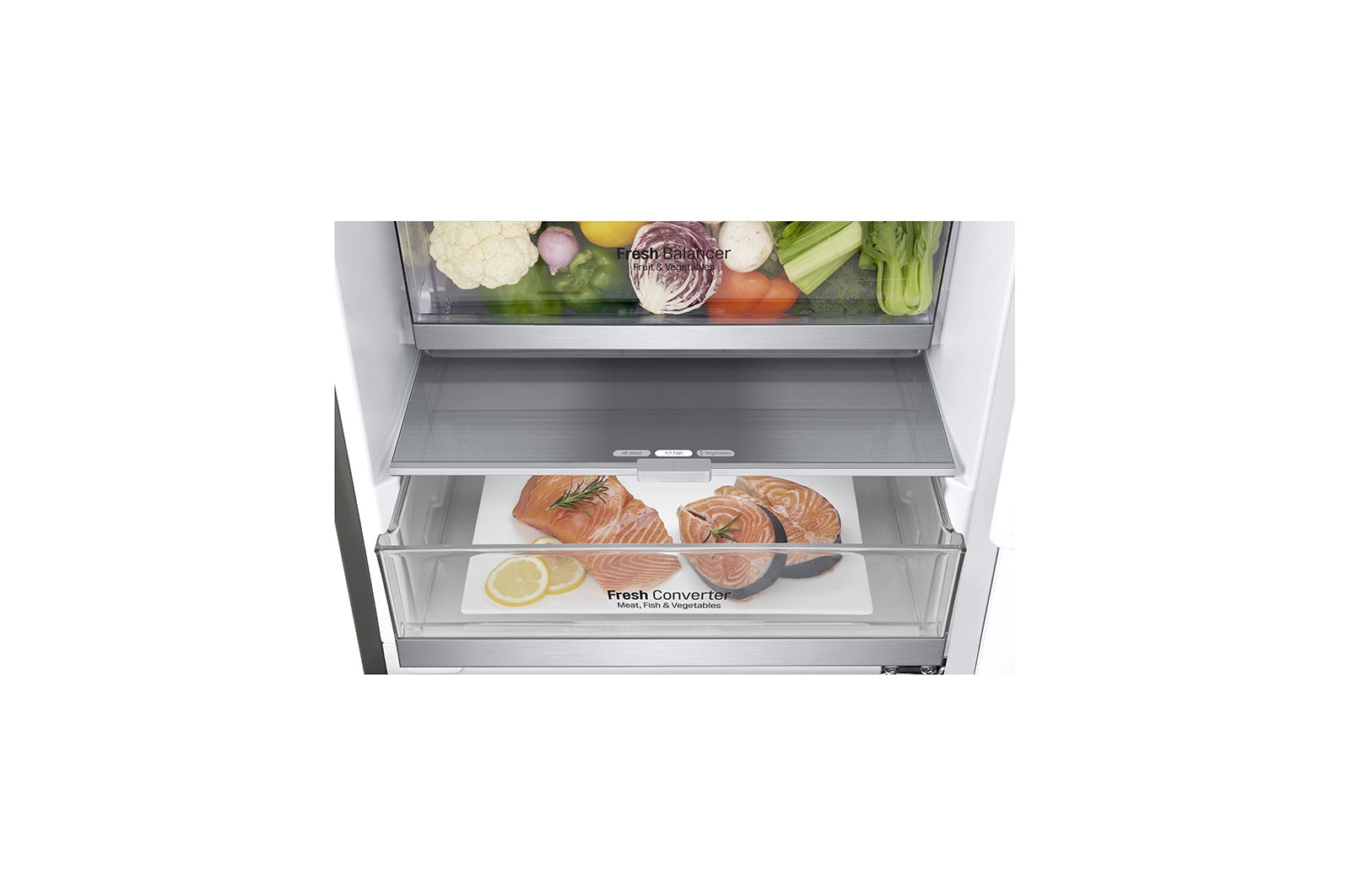 LG 2.03M 384L Kølefryseskab(Shiny Steel) - Energiklasse E, Door Cooling™ og Smart Diagnosis™ med Wi-Fi, GBB72PZDMN