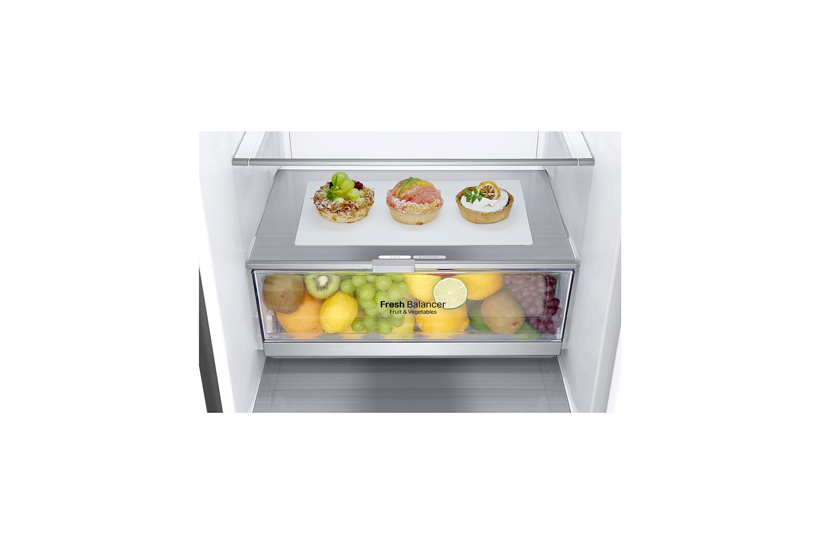 LG 2.03M 384L Kølefryseskab(Shiny Steel) - Energiklasse E, Door Cooling™ og Smart Diagnosis™ med Wi-Fi, GBB72PZDMN