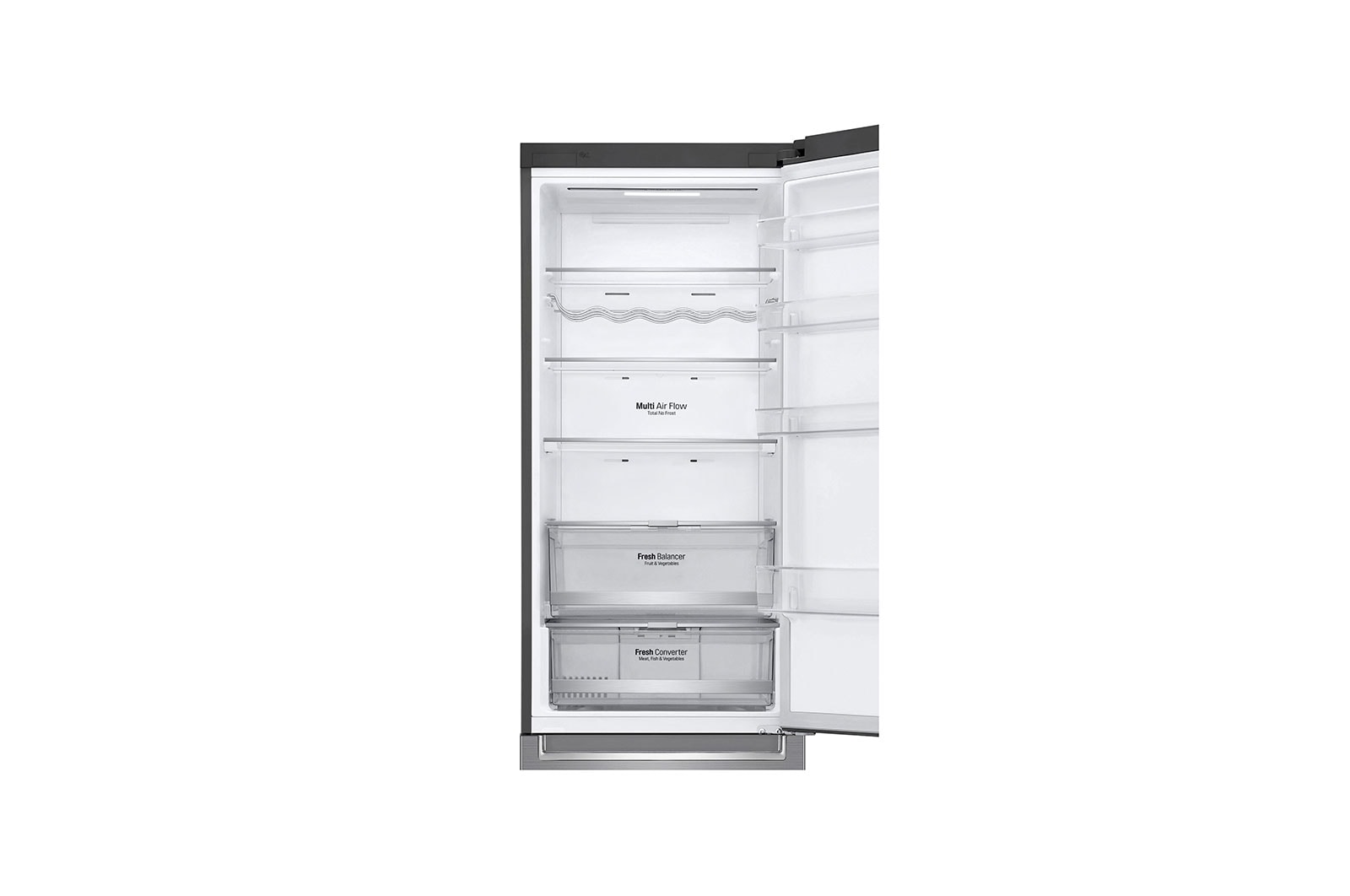 LG 2.03M 384L Kølefryseskab(Shiny Steel) - Energiklasse E, Door Cooling™ og Smart Diagnosis™ med Wi-Fi, GBB72PZDMN