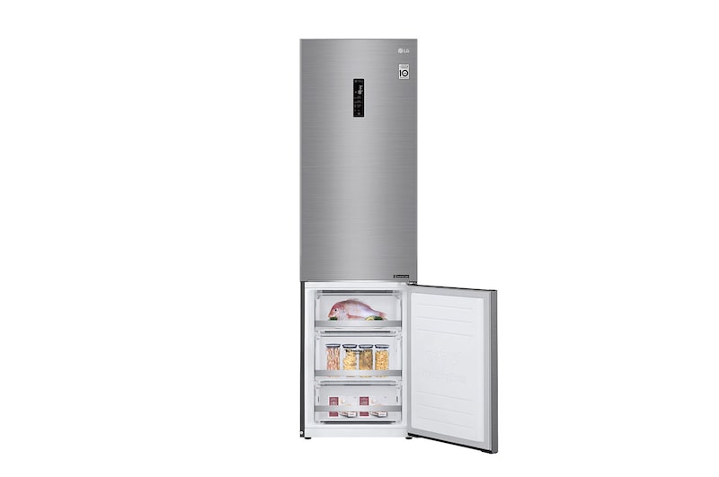LG 2.03M 384L Kølefryseskab(Shiny Steel) - Energiklasse E, Door Cooling™ og Smart Diagnosis™ med Wi-Fi, GBB72PZDZN