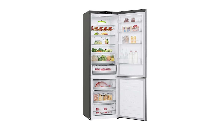 LG 2.03M 384L Kølefryseskab(Shiny Steel) - Energiklasse D, Door Cooling™ , GBB72PZEFN