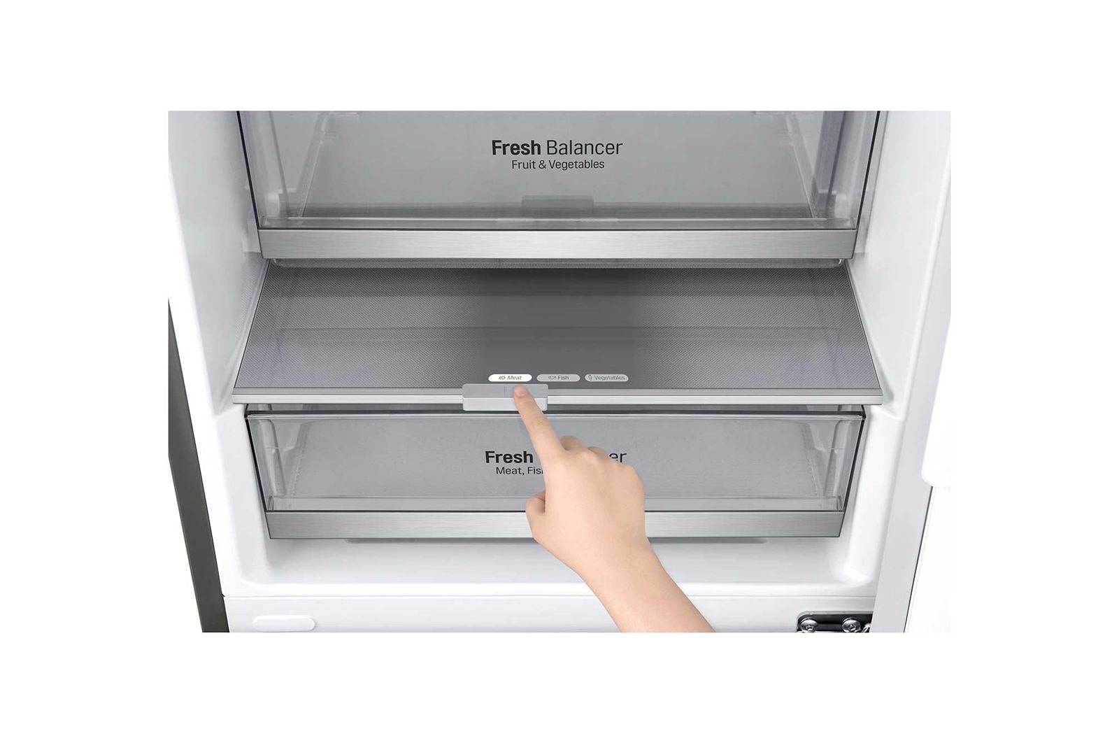 LG 2.03M 384L Kølefryseskab(Shiny Steel) - Energiklasse D, Door Cooling™ og Smart Diagnosis™ med Wi-Fi, GBB72PZUFN