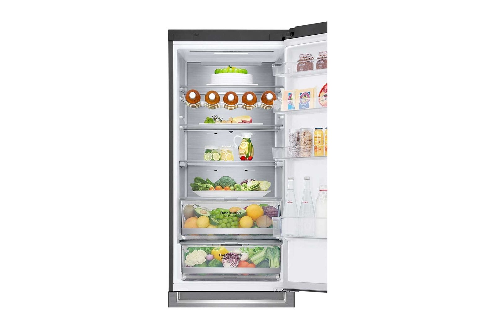 LG 2.03M 384L Kølefryseskab(Shiny Steel) - Energiklasse D, Door Cooling™ og Smart Diagnosis™ med Wi-Fi, GBB72PZUFN