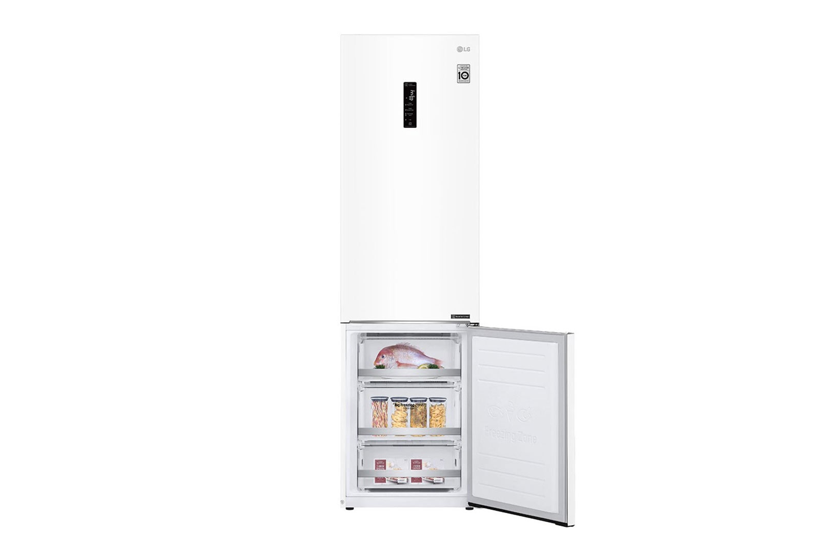 LG 2.03M 384L Kølefryseskab(Hvid) - Energiklasse E, Door Cooling™ og Smart Diagnosis™ med Wi-Fi, GBB72SWDMN