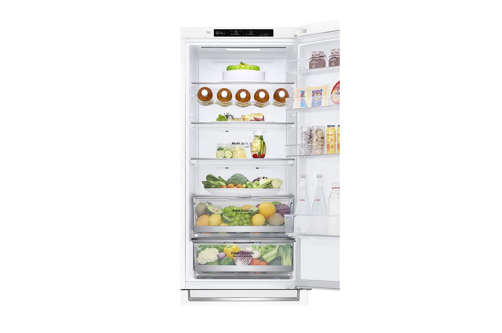 LG 2.03M 384L Kølefryseskab(Hvid) - Energiklasse D, Door Cooling™ , GBB72SWEFN
