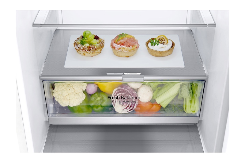 LG 2.03M 384L Kølefryseskab(Hvid) - Energiklasse D, Door Cooling™, GBB72SWEGN