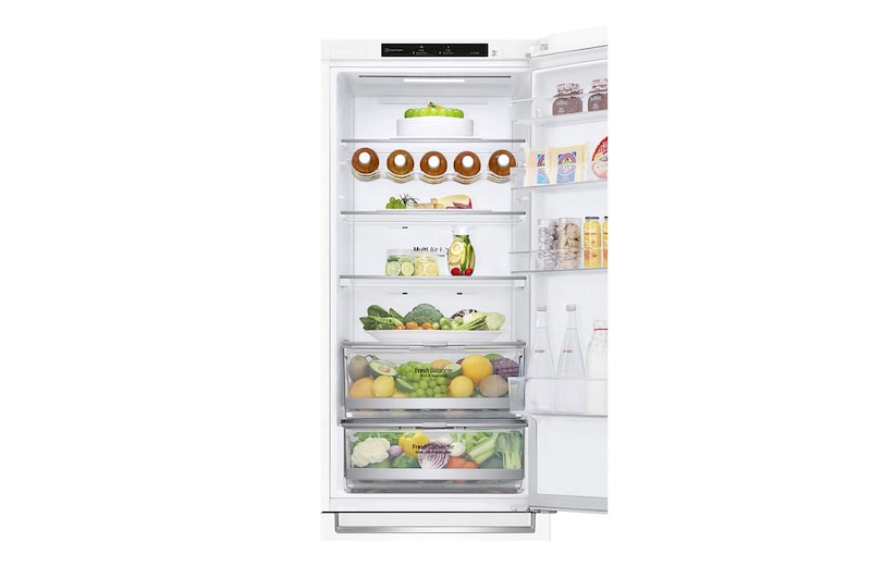 LG 2.03M 384L Kølefryseskab(Hvid) - Energiklasse D, Door Cooling™, GBB72SWEGN