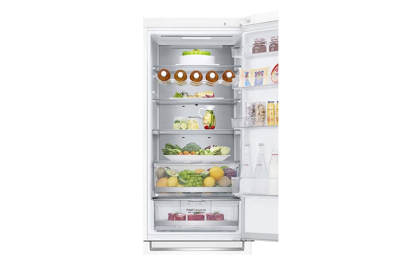LG 2.03M 384L Kølefryseskab(Hvid) - Energiklasse D, Door Cooling™ og Smart Diagnosis™ med Wi-Fi, GBB72SWUGN
