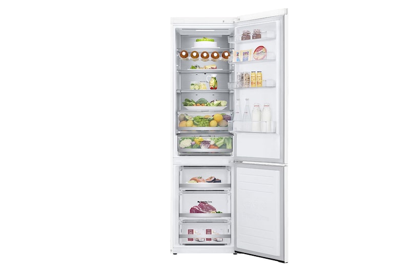 LG 2.03M 384L Kølefryseskab(Hvid) - Energiklasse D, Door Cooling™ og Smart Diagnosis™ med Wi-Fi, GBB72SWUGN