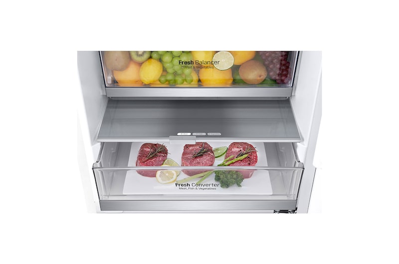 LG 2.03M 384L Kølefryseskab(Hvid) - Energiklasse D, Door Cooling™ og Smart Diagnosis™ med Wi-Fi, GBB72SWUGN