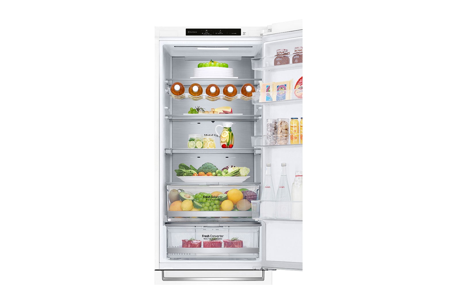 LG 2.03M 384L Kølefryseskab(Hvid) - Energiklasse D, Door Cooling™ , GBB72SWVGN