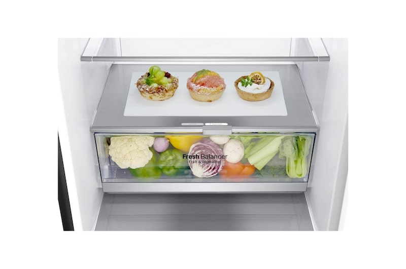 LG 2.03M 384L Kølefryseskab(Matte Black) - Energiklasse C, DoorCooling™ og Smart Diagnosis™ med Wi-Fi, ELB92MCACP