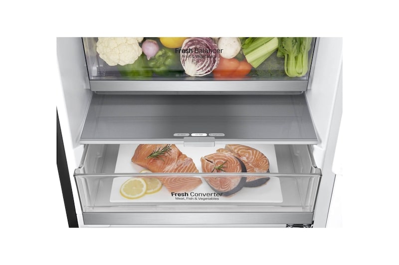 LG 2.03M 384L Kølefryseskab(Matte Black) - Energiklasse C, DoorCooling™ og Smart Diagnosis™ med Wi-Fi, ELB92MCACP