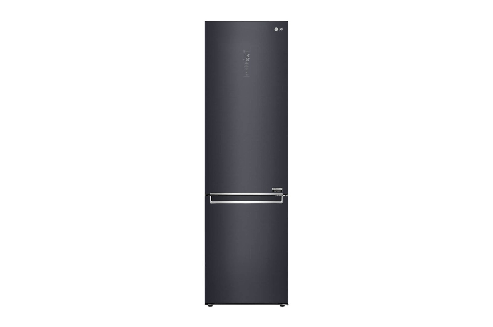 Visning forfra af 2.03M 384L Kølefryseskab(Matte Black) - Energiklasse D, Door Cooling™ og Smart Diagnosis™ med Wi-Fi GBB92MCAXP