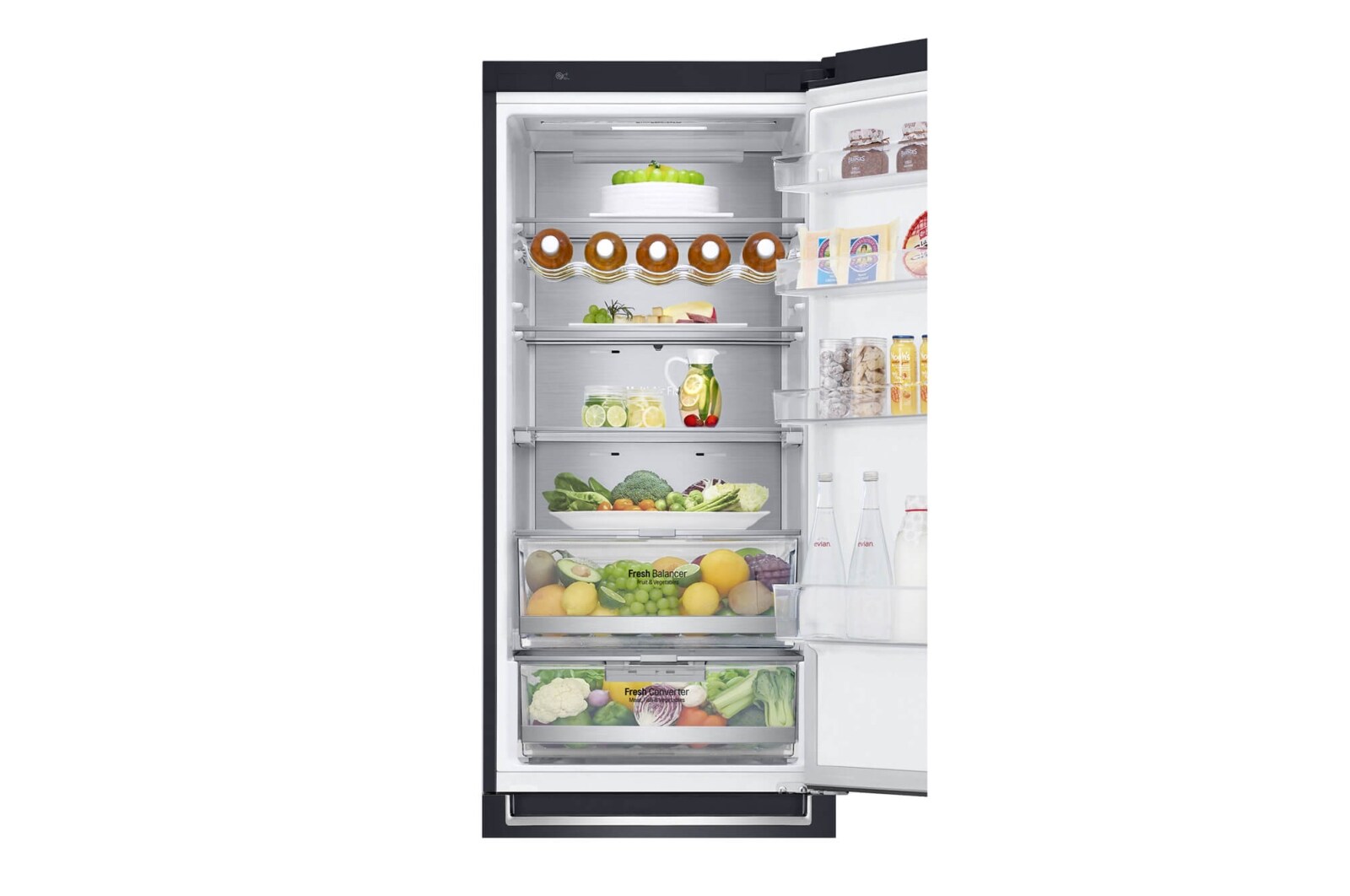 LG 2.03M 384L Kølefryseskab(Matte Black) - Energiklasse D, Door Cooling™ og Smart Diagnosis™ med Wi-Fi, GBB92MCAXP