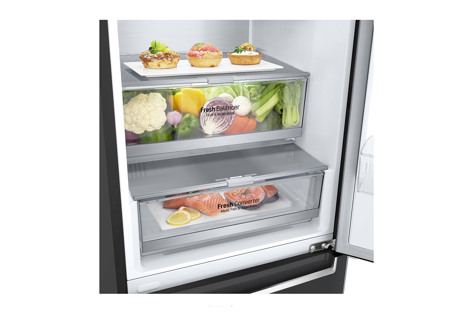 LG 2.03M 384L Kølefryseskab(Matte Black) - Energiklasse A, GBB92MCB2P
