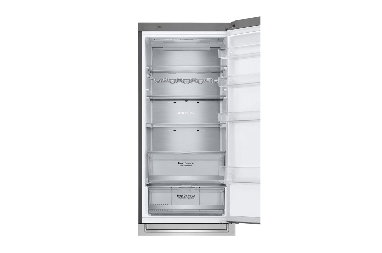 LG 2.03M 384L Kølefryseskab(Noble Steel) - Energiklasse D, Door Cooling™ og Smart Diagnosis™ med Wi-Fi, GBB92STAXP