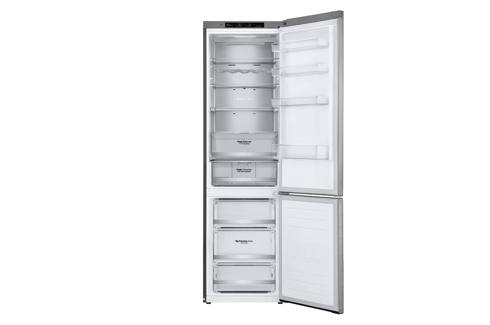 LG 2.03M 384L Kølefryseskab(Noble Steel) - Energiklasse A, Door Cooling™ og Smart Diagnosis™ , GBB92STBAP